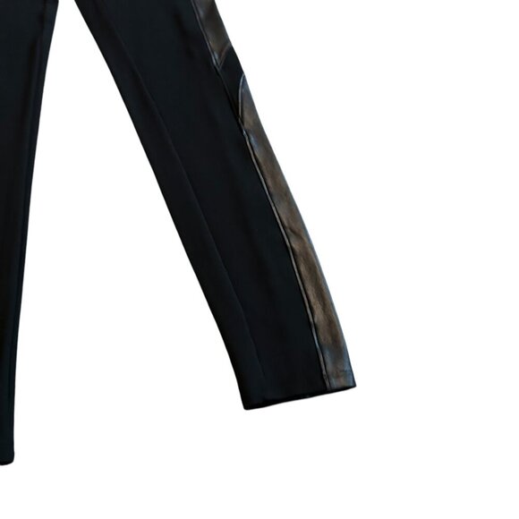 Spanx Black Faux Leather Side Panel Leggings Pull-On Stretch Size Medium Women's - Picture 4 of 11